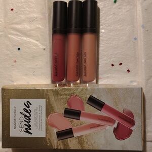 NIB BARE MINERALS GEN NUDE MATTE LIQUID LIP COLOR TRIO FULL SIZE